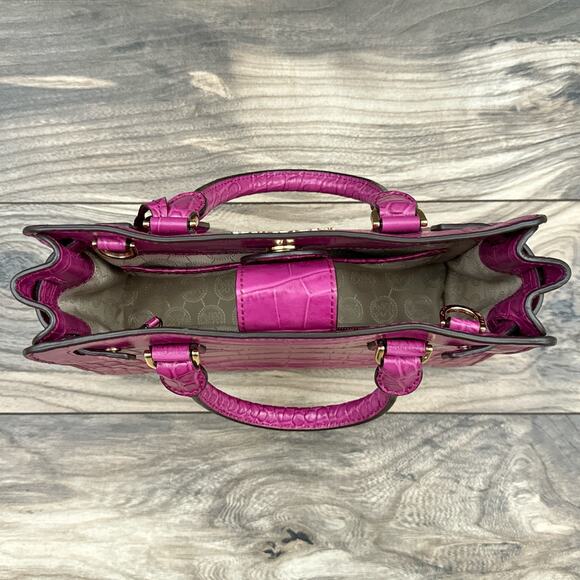 NWOT Michael Kors Croc Embossed Dillon Leather Handbag Satchel NO LONGER STRAP - Picture 12 of 13